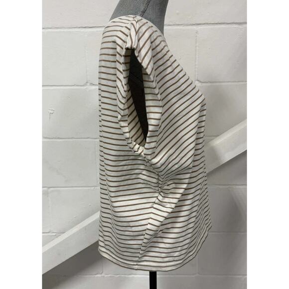 Anthropologie Pistola Trina Muscle Tee Sable Striped Boxy Fit Crew Neck Small - Picture 4 of 8